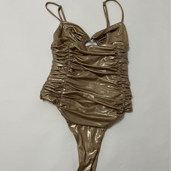 brand new- Zara metallic gold bodysuit - size small - Picture 7 of 11
